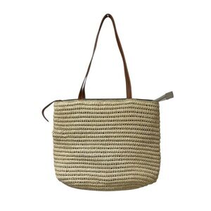 Talbots Straw Purse with brown handles